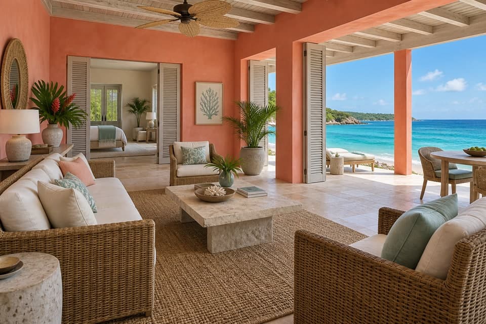 Oceanfront Caribbean Coral style reference